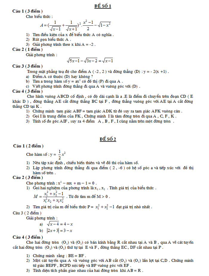 200 đề thi m&ocirc;n To&aacute;n v&agrave;o trường chuy&ecirc;n THPT