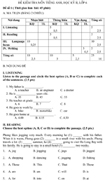Đề kiểm tra học kì II lớp 6 môn tiếng Anh - Đề số 1