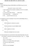 Đề kiểm tra học kì I lớp 8 môn tiếng Nga - Đề 1