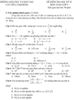 Đề kiểm tra học kì II lớp 9 môn Toán - Phòng Giáo dục và Đào tạo Cát Tiên, Lâm Đồng (Đề 11)