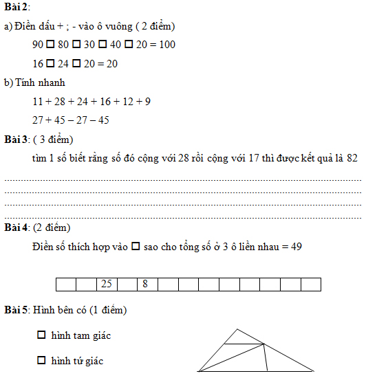 Tuyển tập 30 đề HSG Toán lớp 2