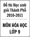 Đề thi học sinh giỏi thành phố Đà Nẵng môn Hóa lớp 9 năm học 2010 - 2011 (Có đáp án)