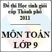 Đề thi học sinh giỏi thành phố Đà Nẵng môn Toán lớp 9 năm học 2010 - 2011 (Có đáp án)