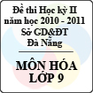 Đề kiểm tra học kì II môn Hóa lớp 9 năm học 2010 - 2011 (Sở GD và ĐT Đà Nẵng)