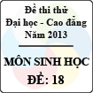 Đề thi thử Đại học năm 2013 - môn Sinh học (Đề 18)