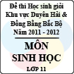 Đề thi học sinh giỏi khu vực Bắc Bộ năm học 2011 - 2012 môn Sinh lớp 11
