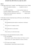 Đề kiểm tra học kì I lớp 9 môn tiếng Nga - Đề 2