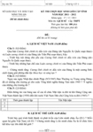 Đề thi học sinh giỏi tỉnh Ninh Thuận môn Lịch sử cấp THPT năm học 2011 - 2012