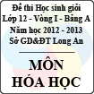 Đề thi học sinh giỏi tỉnh Long An lớp 12 vòng 1 năm 2012 - 2013 môn Hóa học (Bảng A)