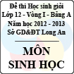 Đề thi học sinh giỏi tỉnh Long An lớp 12 vòng 1 năm 2012 - 2013 môn Sinh (Bảng A)