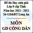 Đề thi học sinh giỏi tỉnh Long An lớp 9 năm 2012 môn Giáo dục công dân
