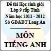 Đề thi học sinh giỏi tỉnh Long An lớp 9 năm 2012 môn Tiếng Anh