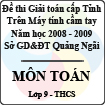 Đề thi giải toán trên Máy tính cầm tay cấp tỉnh Quảng Ngãi môn Toán lớp 9 (2008 - 2009)