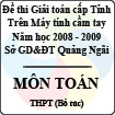 Đề thi giải toán trên Máy tính cầm tay cấp tỉnh Quảng Ngãi môn Toán THPT hệ bổ túc (2008 - 2009)