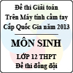 Đề thi giải toán trên Máy tính cầm tay cấp Quốc gia năm 2013 môn Sinh lớp 12 THPT - Đề thi đồng đội