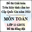 Đề thi giải toán trên Máy tính cầm tay cấp Quốc gia năm 2013 môn Toán lớp 12 GDTX - Đề thi đồng đội