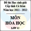 Đề thi học sinh giỏi tỉnh Cà Mau lớp 12 năm 2012 môn Hóa học
