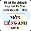 Đề thi học sinh giỏi tỉnh Cà Mau lớp 12 năm 2012 môn Tiếng Anh