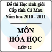 Đề thi học sinh giỏi tỉnh Cà Mau lớp 12 năm 2011 môn Hóa học