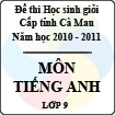 Đề thi học sinh giỏi tỉnh Cà Mau lớp 9 năm 2011 môn Tiếng Anh