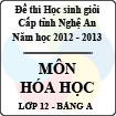 Đề thi học sinh giỏi tỉnh Nghệ An năm 2012 - 2013 môn Hóa lớp 12 Bảng A (Có đáp án)