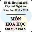 Đề thi học sinh giỏi tỉnh Nghệ An năm 2012 - 2013 môn Hóa lớp 12 Bảng B (Có đáp án)