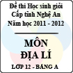 Đề thi học sinh giỏi tỉnh Nghệ An năm 2011 - 2012 môn Địa lý lớp 12 Bảng A