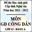 Đề thi học sinh giỏi tỉnh Nghệ An năm 2011 - 2012 môn Giáo dục công dân lớp 12 Bảng A (Có đáp án)