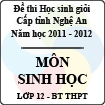 Đề thi học sinh giỏi tỉnh Nghệ An năm 2011 - 2012 môn Sinh học lớp 12 Bổ túc THPT