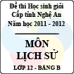 Đề thi học sinh giỏi tỉnh Nghệ An năm 2011 - 2012 môn Lịch sử lớp 12 Bảng B