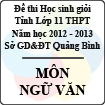 Đề thi học sinh giỏi lớp 11 THPT tỉnh Quảng Bình năm học 2012 - 2013 môn Ngữ văn - Có đáp án