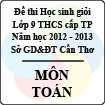 Đề thi học sinh giỏi lớp 9 THCS thành phố Cần Thơ năm học 2012 - 2013 môn Toán - Có đáp án