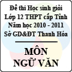 Đề thi học sinh giỏi lớp 12 THPT tỉnh Thanh Hóa năm học 2010 - 2011 môn Ngữ văn (Có đáp án)