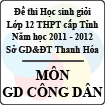 Đề thi học sinh giỏi lớp 12 THPT tỉnh Thanh Hóa năm học 2011 - 2012 môn Giáo dục công dân (Có đáp án)