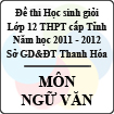 Đề thi học sinh giỏi lớp 12 THPT tỉnh Thanh Hóa năm học 2011 - 2012 môn Ngữ văn (Có đáp án)