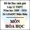 Đề thi học sinh giỏi cấp cơ sở tỉnh Điện Biên năm 2010 môn Hóa lớp 12 - Có đáp án