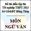 Đề thi thử tốt nghiệp THPT năm 2013 tỉnh Đồng Tháp - Môn Ngữ văn (Có đáp án)