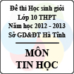 Đề thi học sinh giỏi lớp 10 THPT tỉnh Hà Tĩnh năm học 2012 - 2013 môn Tin học - Có đáp án