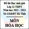 Đề thi học sinh giỏi lớp 11 THPT tỉnh Hà Tĩnh năm học 2012 - 2013 môn Hóa học - Có đáp án
