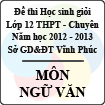 Đề thi học sinh giỏi lớp 12 THPT chuyên tỉnh Vĩnh Phúc năm 2013 môn Ngữ văn - Có đáp án