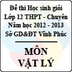 Đề thi học sinh giỏi lớp 12 THPT chuyên tỉnh Vĩnh Phúc năm 2013 môn Vật lý - Có đáp án