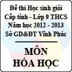 Đề thi học sinh giỏi lớp 9 THCS tỉnh Vĩnh Phúc năm 2013 môn Hóa học - Có đáp án