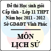 Đề thi học sinh giỏi lớp 11 THPT tỉnh Vĩnh Phúc năm 2012 môn Lịch sử - Có đáp án