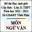 Đề thi học sinh giỏi lớp 11 THPT tỉnh Vĩnh Phúc năm 2012 môn Ngữ văn - Có đáp án