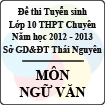 Đề thi tuyển sinh lớp 10 THPT Chuyên tỉnh Thái Nguyên năm 2012 - 2013 môn Ngữ văn - Có đáp án