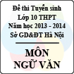 Đề thi tuyển sinh lớp 10 THPT TP Hà Nội năm học 2013 - 2014 môn Ngữ văn