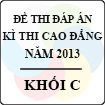 Đề thi - Đáp án thi Cao đẳng năm 2013 - Khối C