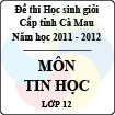 Đề thi học sinh giỏi tỉnh Cà Mau lớp 12 năm 2012 môn Tin học