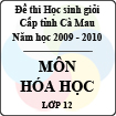 Đề thi học sinh giỏi tỉnh Cà Mau lớp 12 năm 2010 môn Hóa học