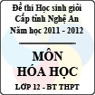 Đề thi học sinh giỏi tỉnh Nghệ An năm 2011 - 2012 môn Hóa lớp 12 Bổ túc THPT